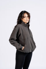 HARLOW ZIP JUMPER- CHARCOAL