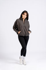 HARLOW ZIP JUMPER- CHARCOAL