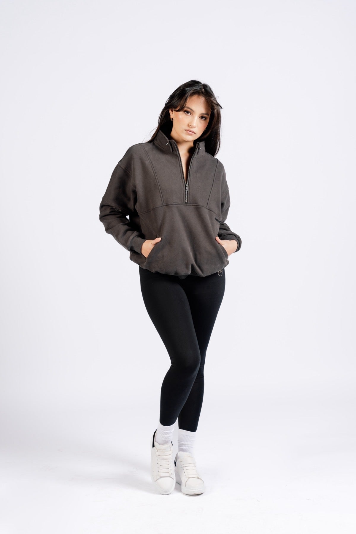 HARLOW ZIP JUMPER- CHARCOAL