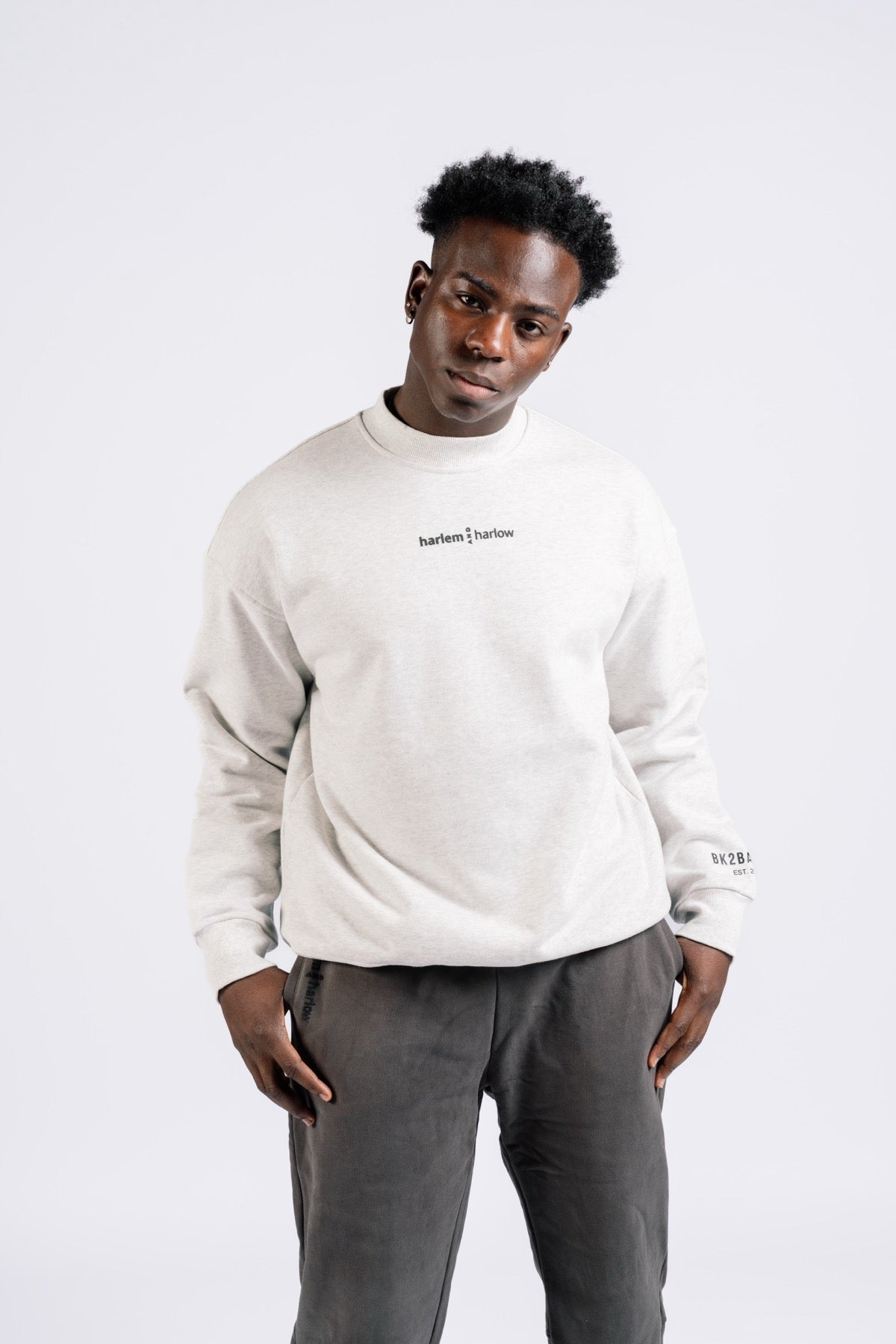 BK2BASICS CREWNECK SWEATSHIRT- GREY MARLE